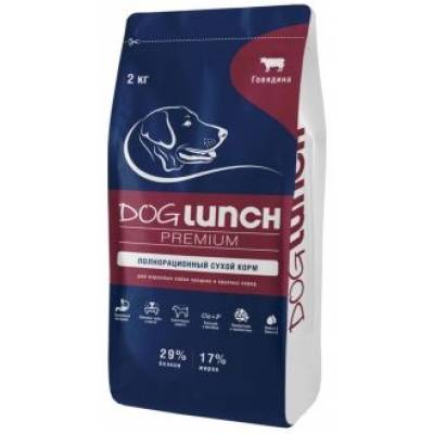 Dog Lunch PREMIUM корм для взрослых собак Средних и Крупных пород (Говядина)